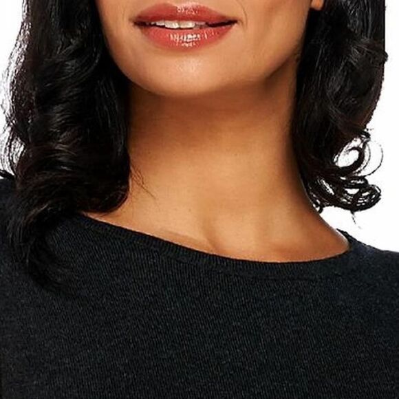 H by Halston Asymmetrical Wool Blend Sweater Dress - Picture 3 of 11